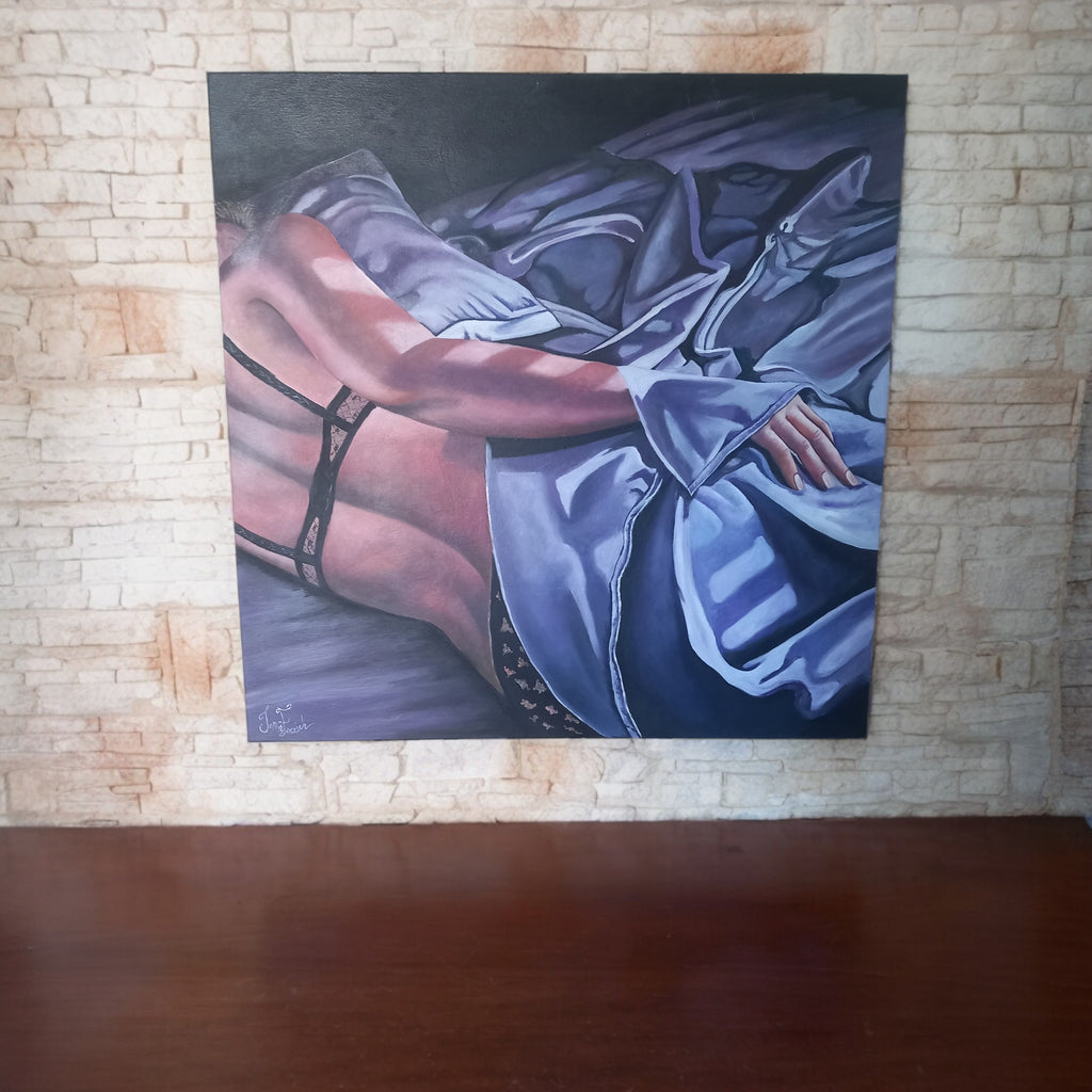 Between Fabrics - Oil on Canvas by Inma Escrich