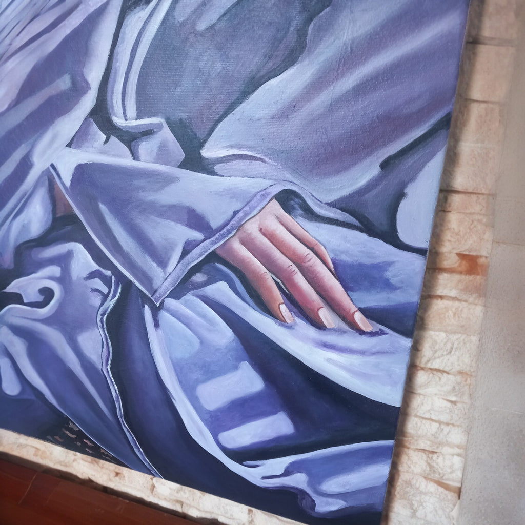Between Fabrics - Oil on Canvas by Inma Escrich