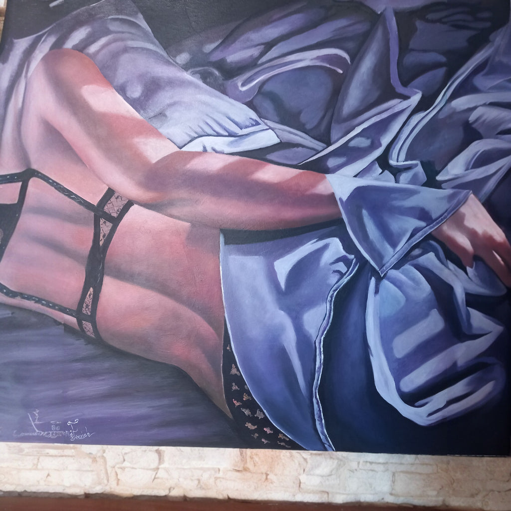 Between Fabrics - Oil on Canvas by Inma Escrich