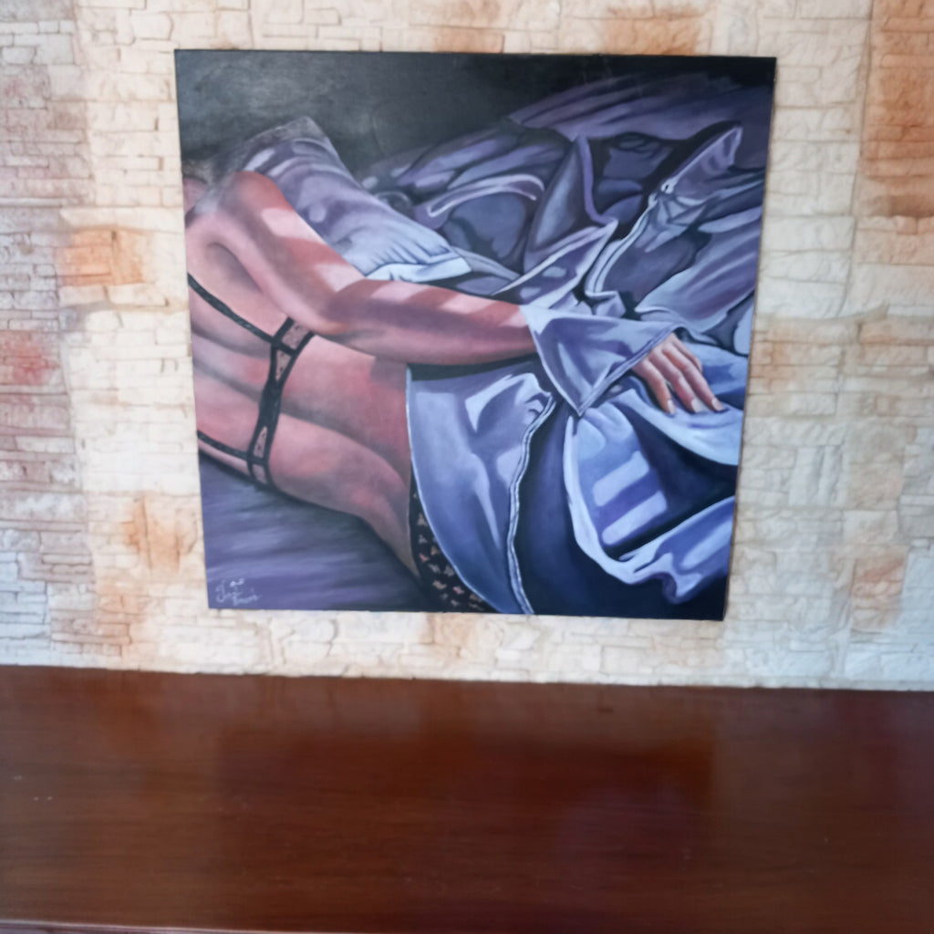 Between Fabrics - Oil on Canvas by Inma Escrich