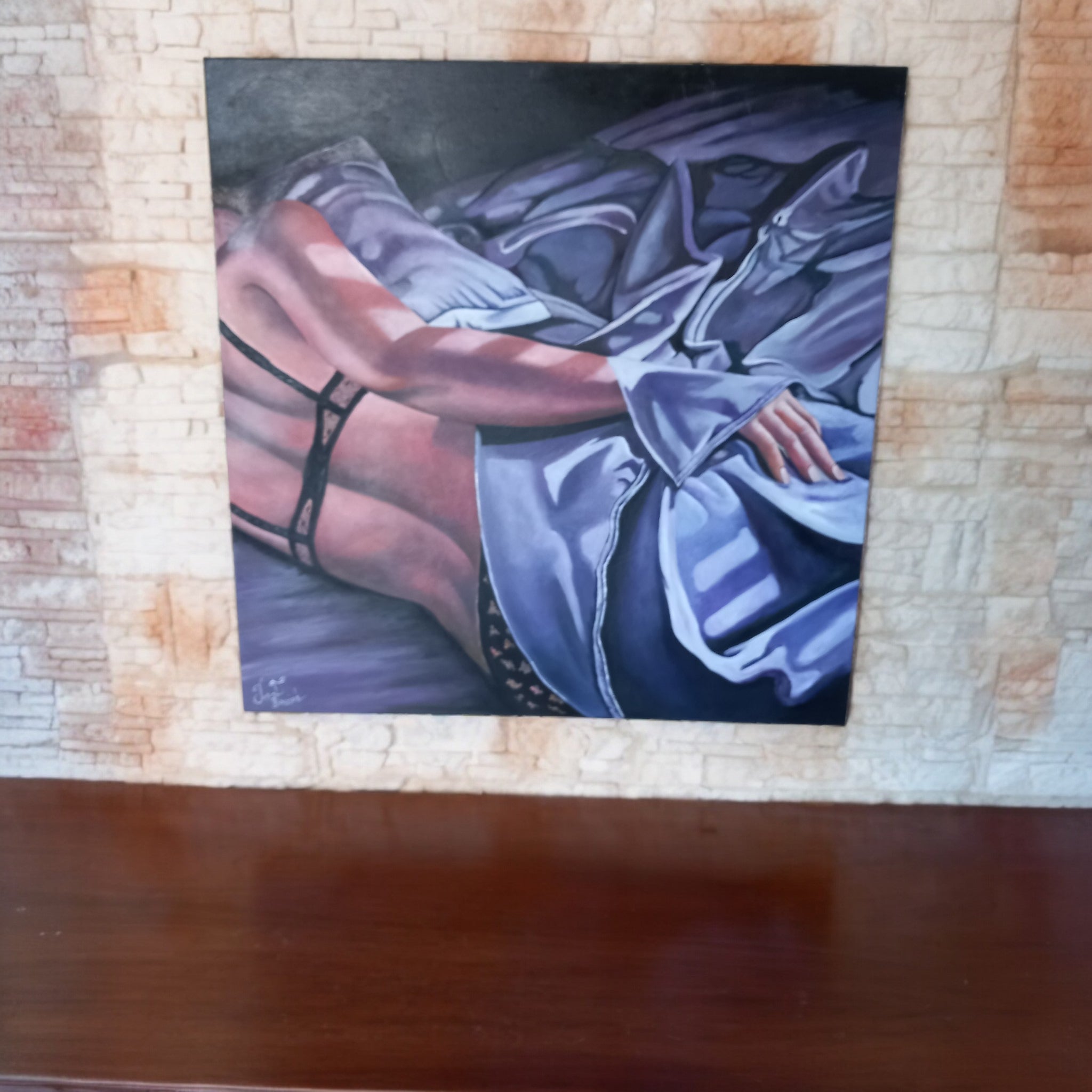 Between Fabrics - Oil on Canvas by Inma Escrich
