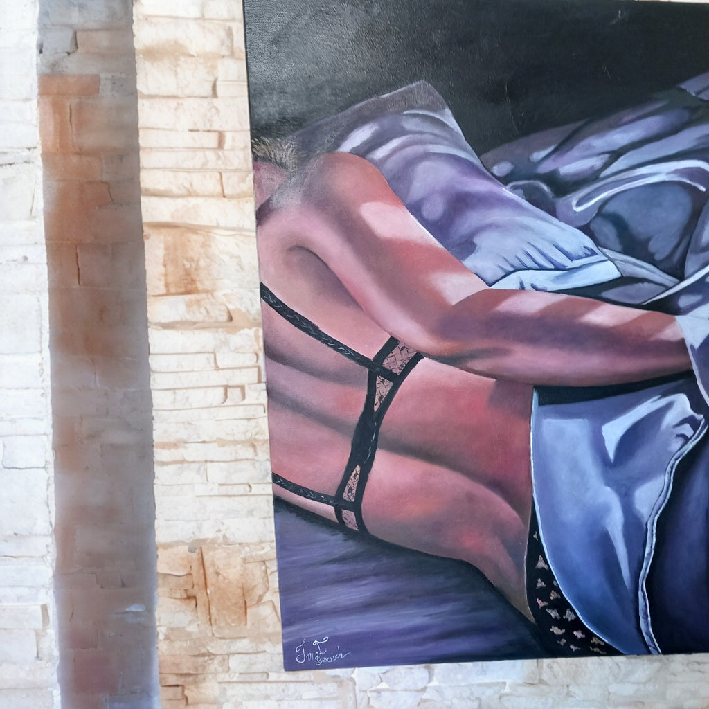 Between Fabrics - Oil on Canvas by Inma Escrich