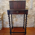 Antico Cassettone Barocco Olandese - Cassa in Pelle con Inserti in Metallo (metà '800)