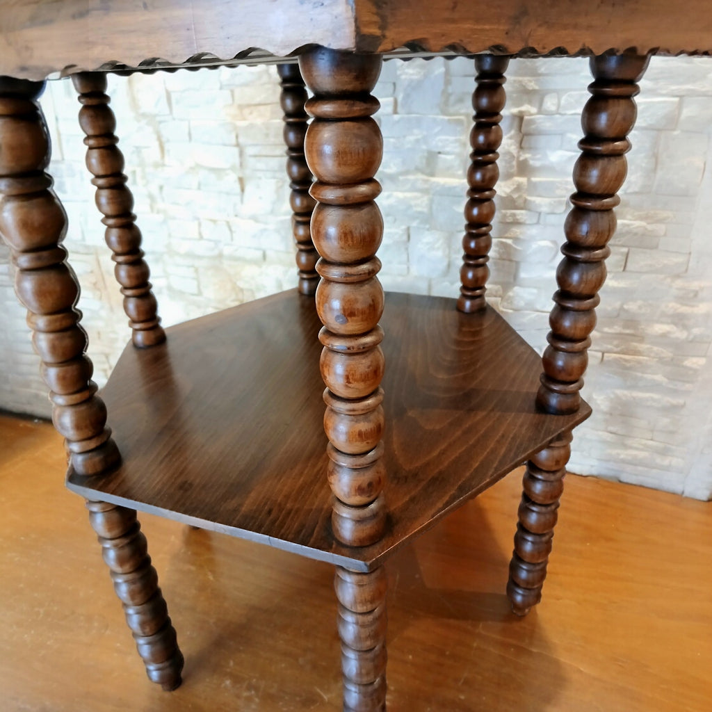 Elegante Tavolino da Caffè Artigianale Anni '50/'60 in Legno Massello - Pezzo Unico