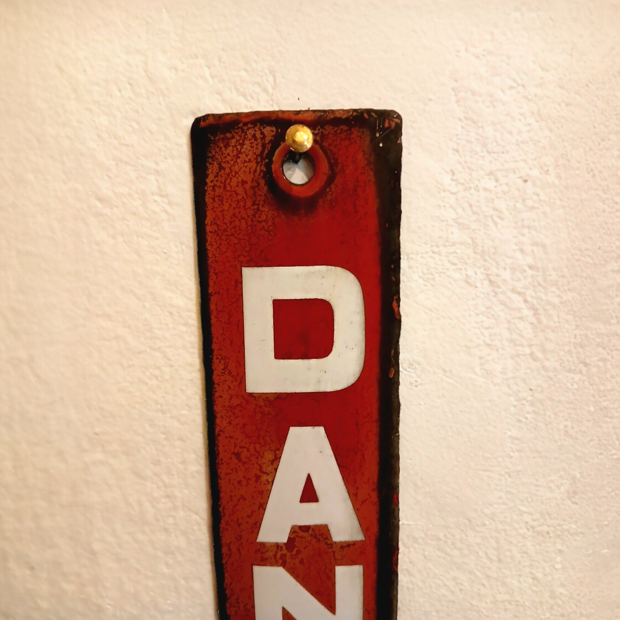 Plaque Métallique DANGER – Vintage Italien Années 60