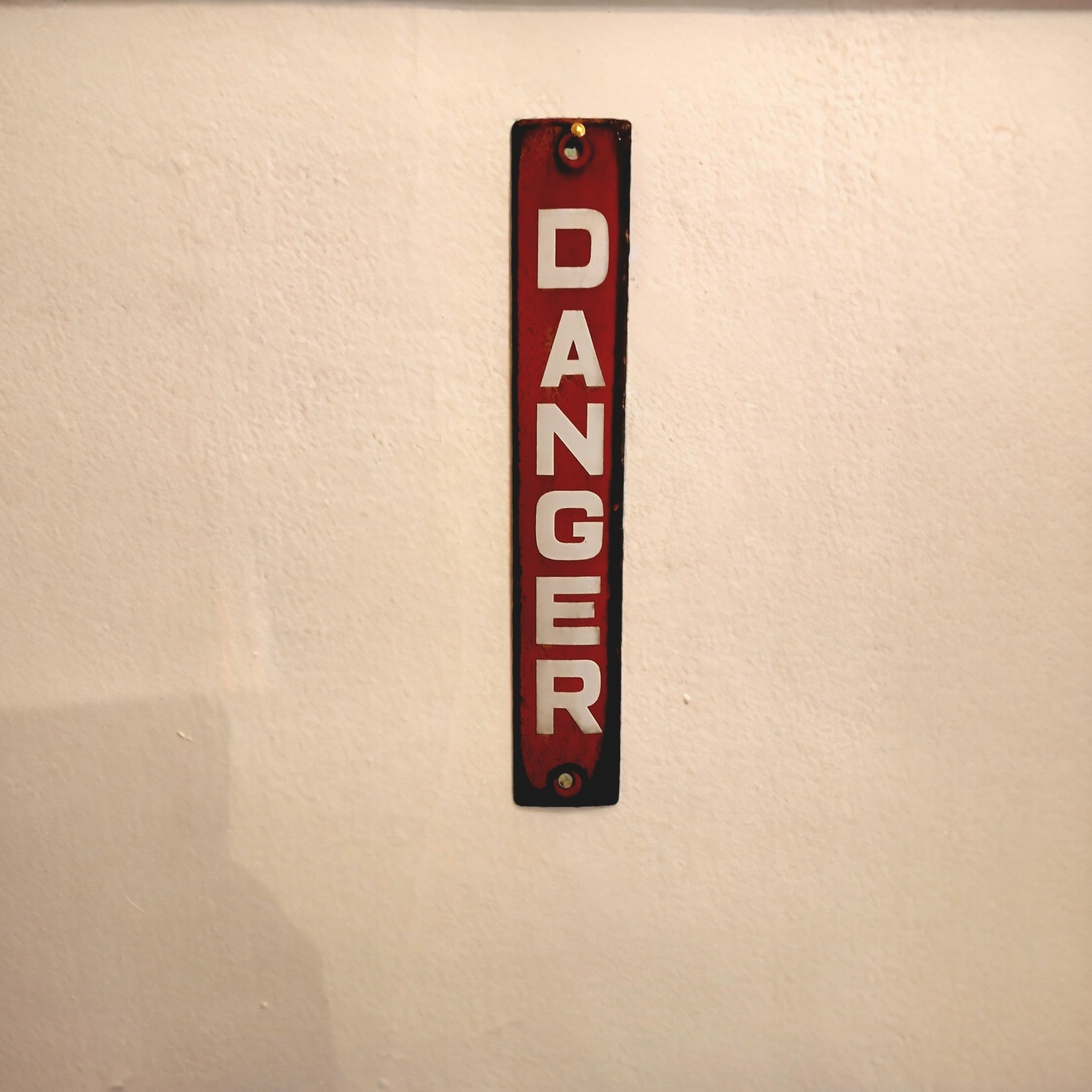 Plaque Métallique DANGER – Vintage Italien Années 60