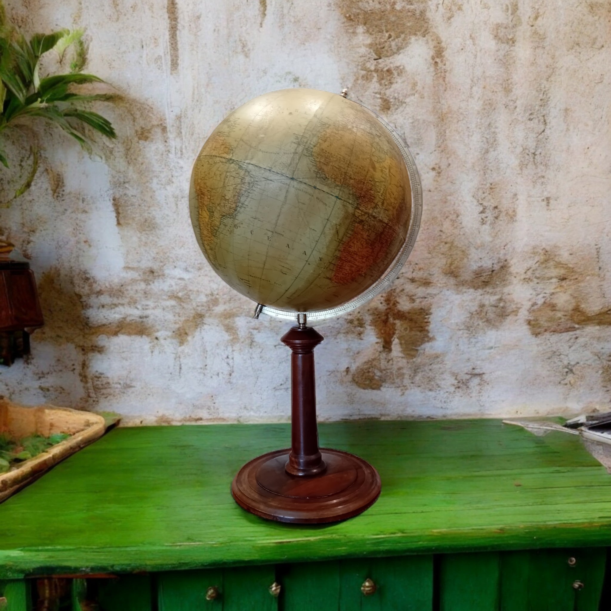 Mappemonde antique H.A. Kramers & Zoon – Dietrich Reimer, Berlin vers 1922