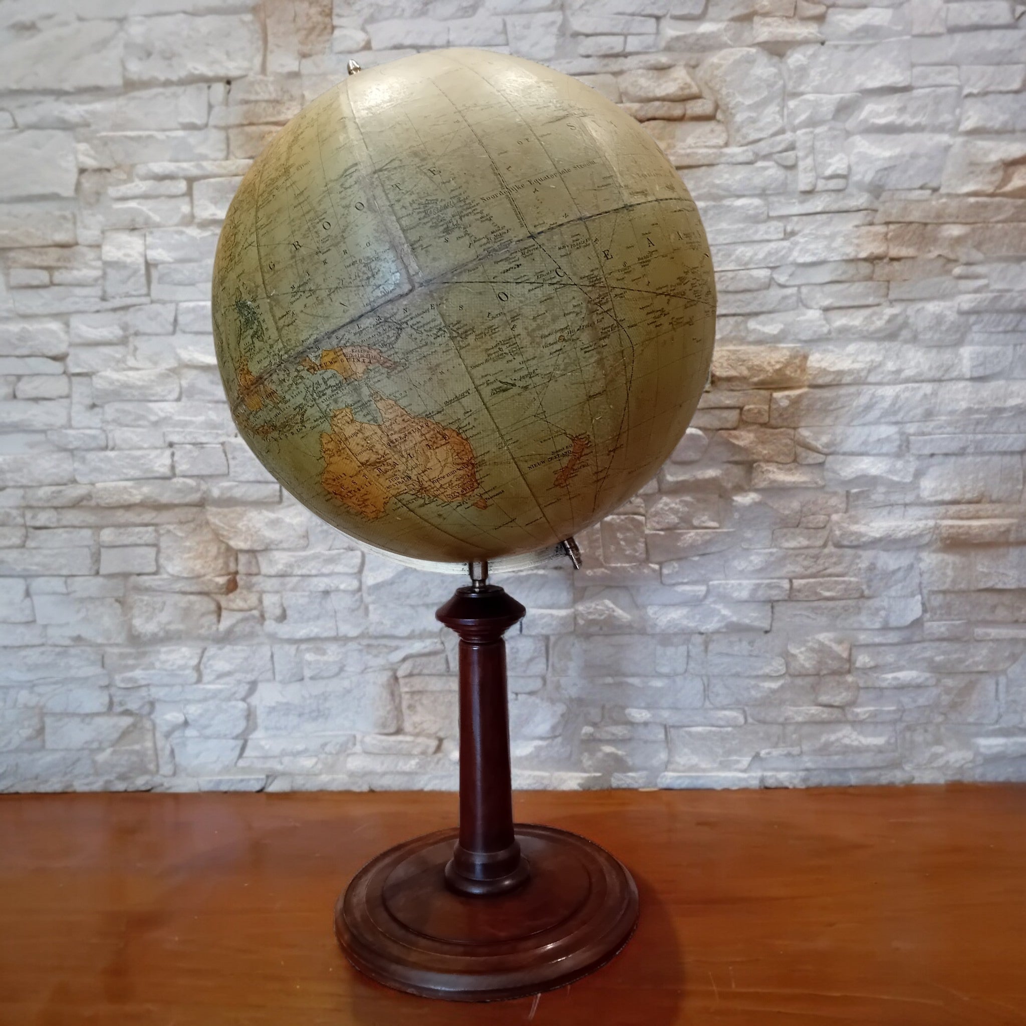 Mappemonde antique H.A. Kramers & Zoon – Dietrich Reimer, Berlin vers 1922