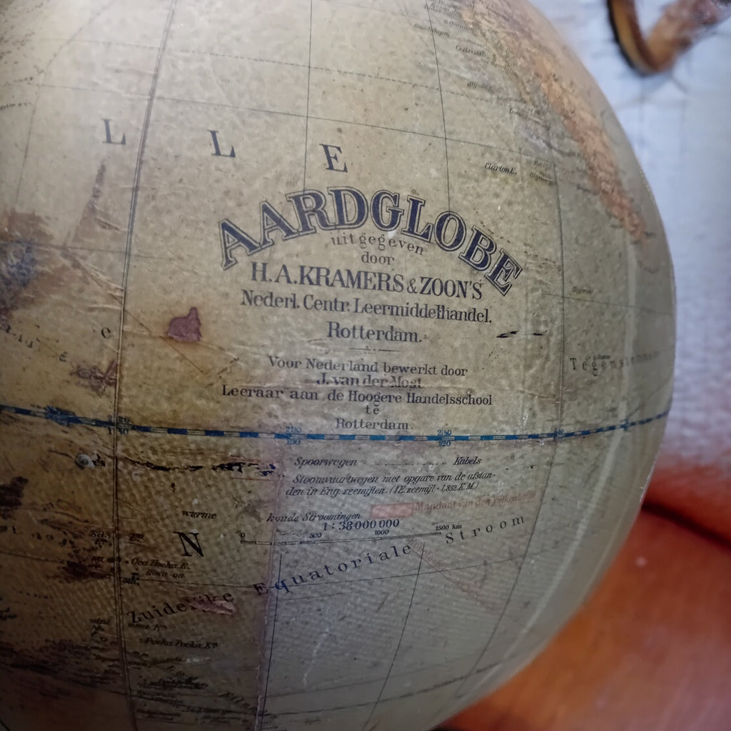 Mappemonde antique H.A. Kramers & Zoon – Dietrich Reimer, Berlin vers 1922