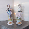 Coppia Statuette in Ceramica di Capodimonte – Lui col Mandolino e Lei che Balla