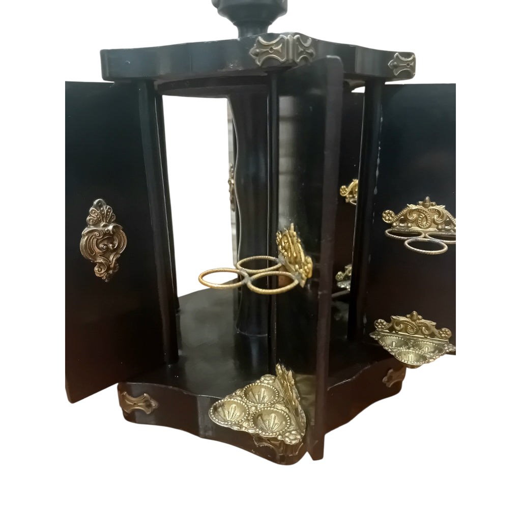 Portasigari Humidor Francese in Legno e Ottone – Periodo 1850-1900