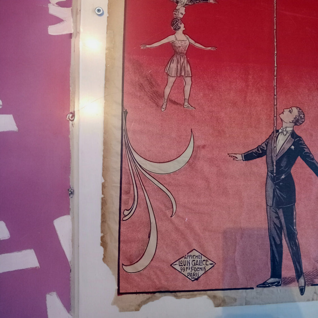 Manifesto Originale Circo "Affiche Cirque Perchistes" – Louis Galice, Francia, Anni 1900
