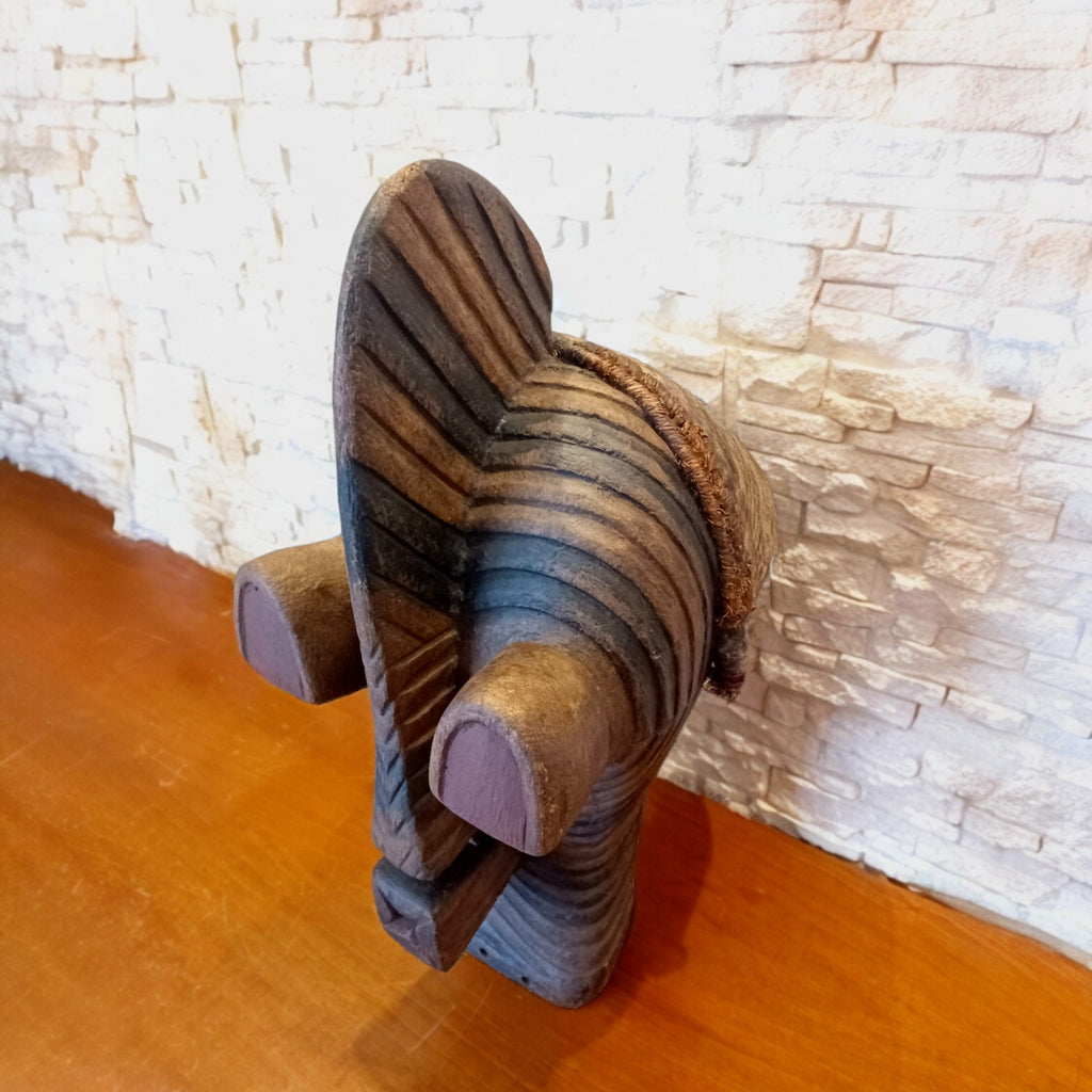 Maschera Songye Originale in Legno – Repubblica Democratica del Congo, 60 cm