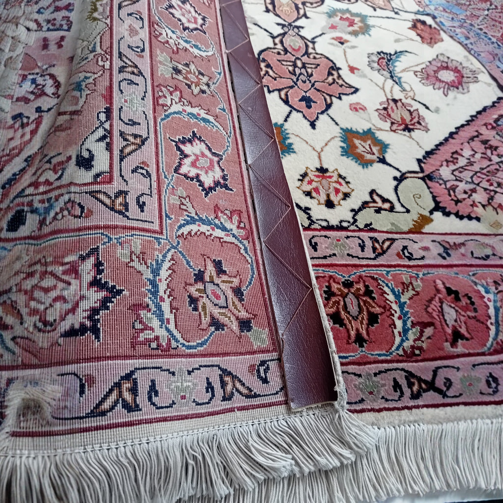 Tappeto Persiano Tabriz 60 Raj – Lana Extrafine e Seta, Annodato a Mano, Iran, 1970-1980