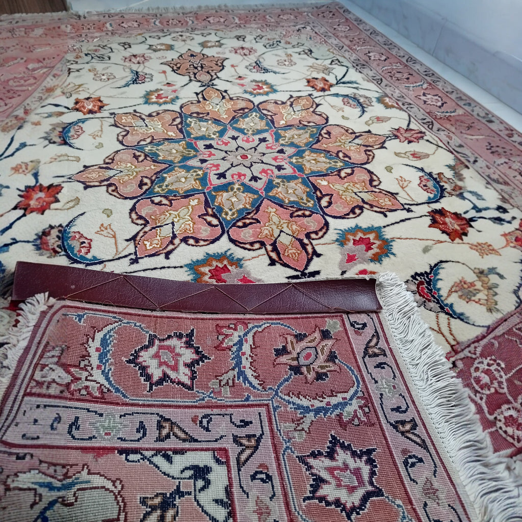 Tappeto Persiano Tabriz 60 Raj – Lana Extrafine e Seta, Annodato a Mano, Iran, 1970-1980